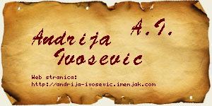 Andrija Ivošević vizit kartica
